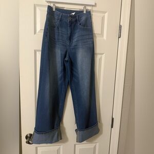 Halara wide leg cuffed jeans